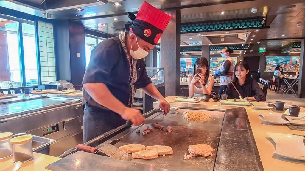 Chef Cooking Food at Umi Uma - Singapore Cruise