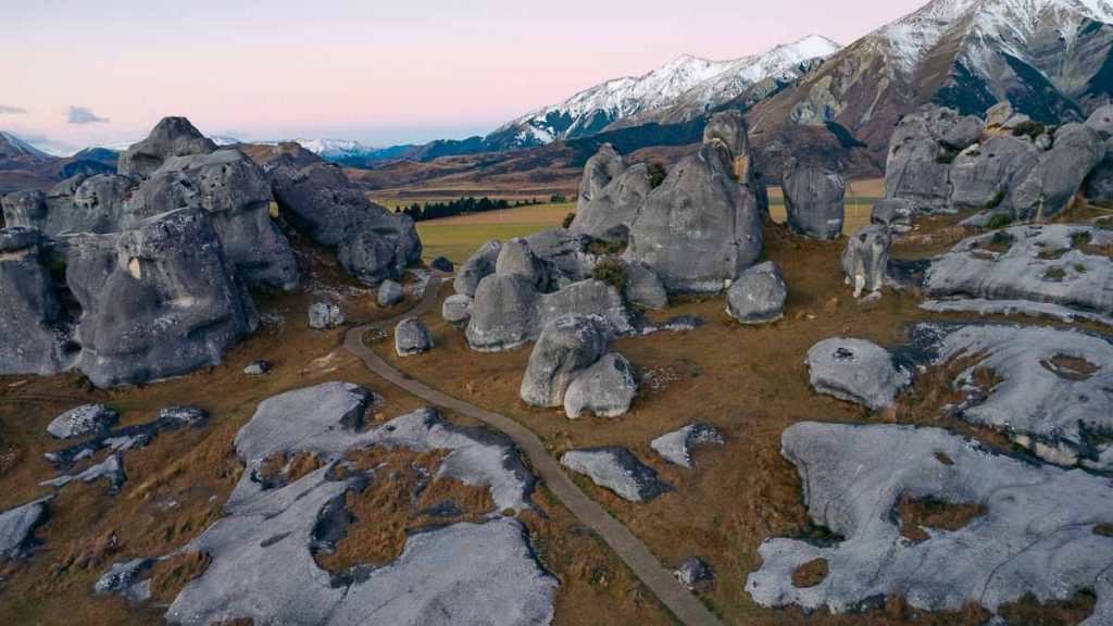 Arthur's Pass Castle Hill Drone Shot - New Zealand Road Trip