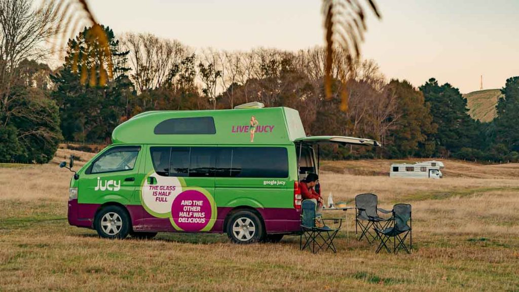 Campervan at Taupo Freedom Camping Five Mile Recreation Site - New Zealand Road Trip