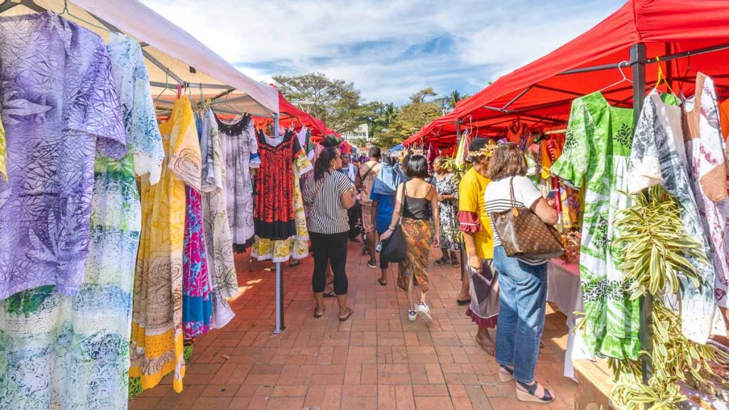 People at Coconut Tree Square Market - Things to do in New Caledonia