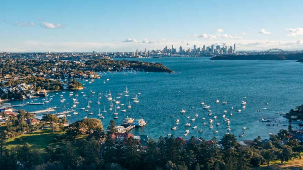 Drone Shot of Sydney Harbour and Skyline - Best Things to do in Sydney