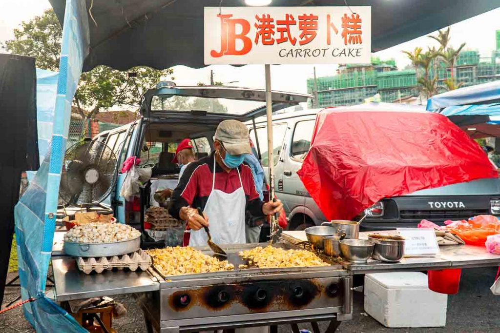 Food stall at the Monday Night Market JB - Visiting Johor from Singapore