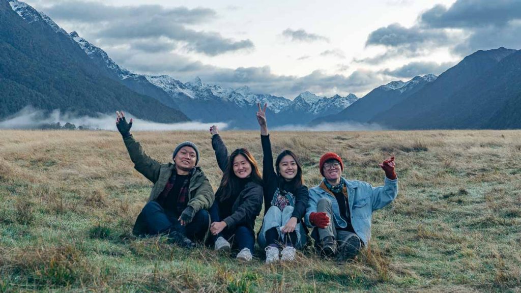 Milford Sound Group Photo - New Zealand Road Trip