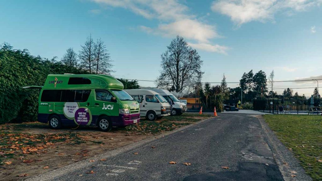 Rotorua Thermal Holiday Park Campervan Parking - New Zealand Road Trip