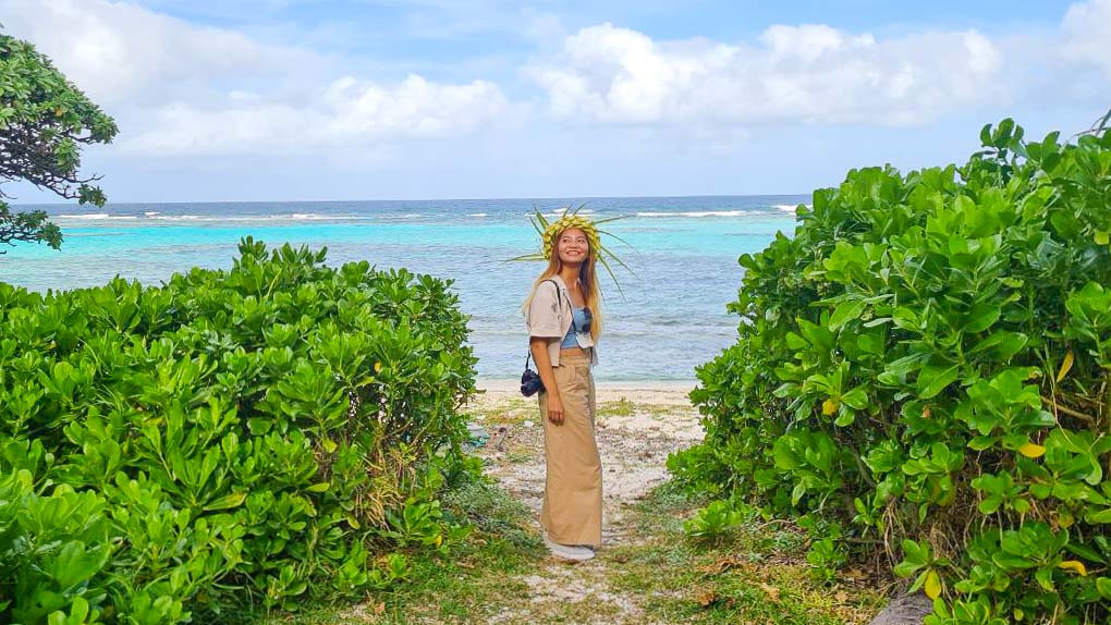 Girl on Tamanou Beach - Things to do in New Caledonia