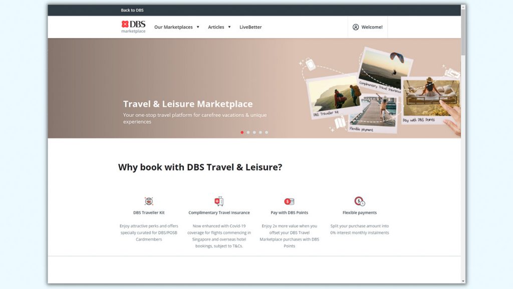 DBS Travel & Leisure MarketPlace TMP site - Travel tips