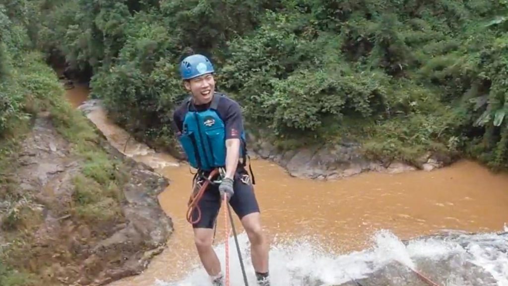 Boy Canyoning at Datanla Waterfall - Southern Vietnam Itinerary