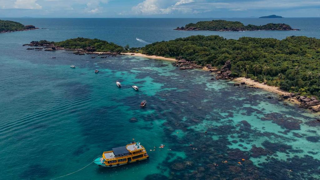 Phu Quoc Island Hopping Drone Shot - South Vietnam Guide