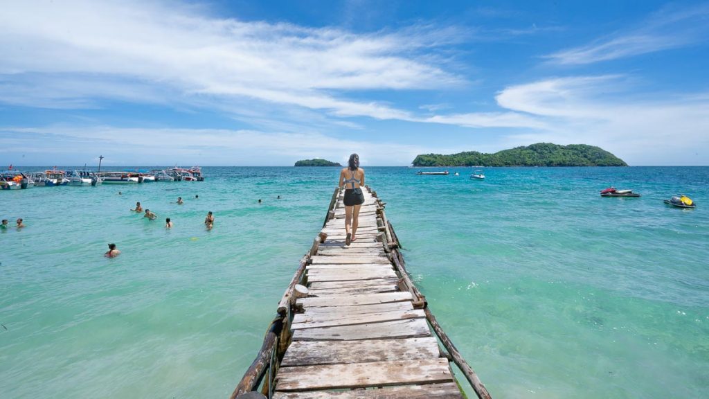 Girl on Boardwalk Phu Quoc Island-hopping - Southern Vietnam Itinerary