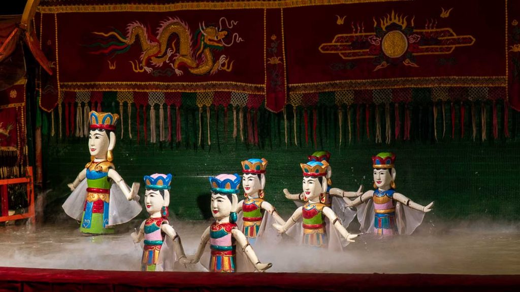 Wooden water puppets at the Golden Dragon Water Puppet Theatre - Things to do in Ho Chi Minh City