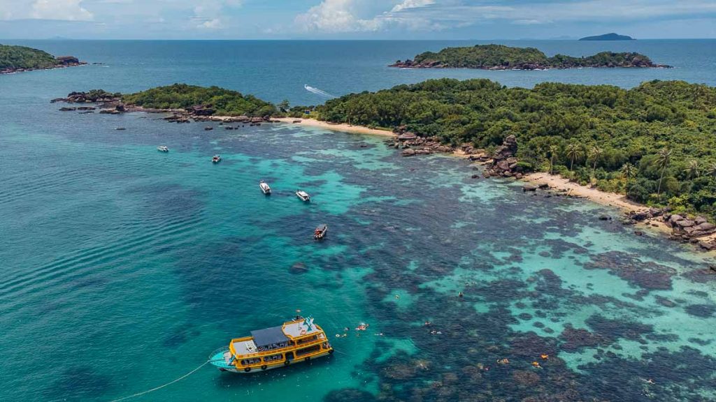 Phu Quoc Island Hopping Drone Shot - Vietnam Guide