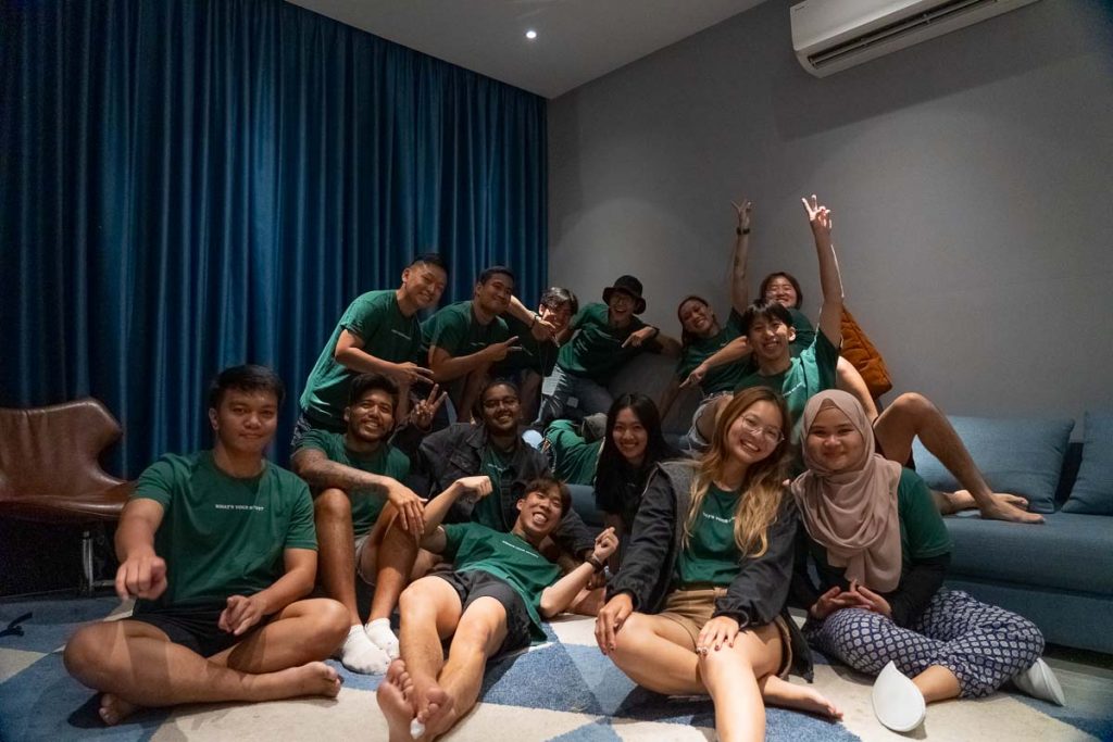 group photo in airbnb - ho chi minh guide