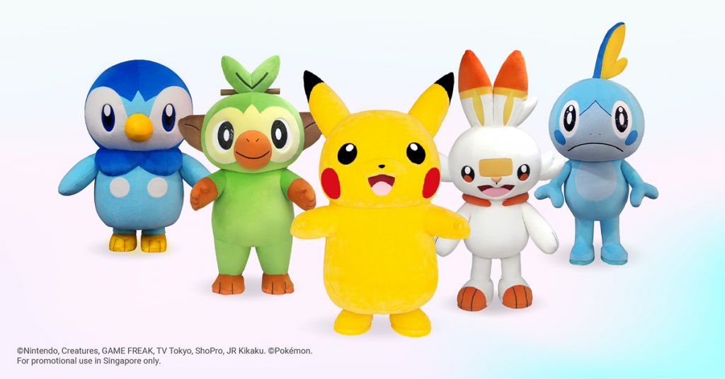 Preview of Pokemon mascots at Circles.Life Pokemon-themed Event