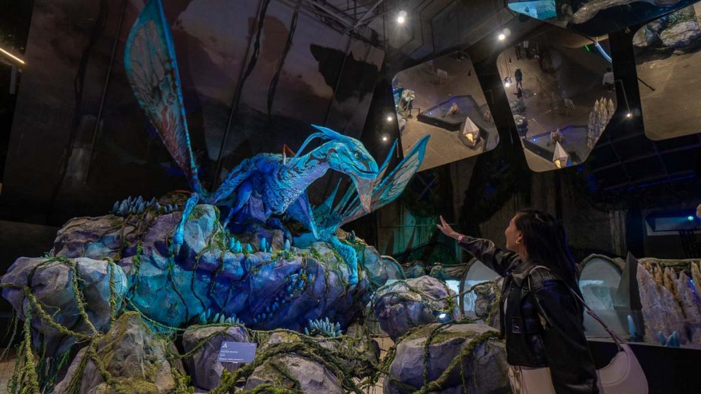 Girl Interacting With Banshee Avatar Crystal Mountain - Things to do at Gardens By The Bay Singapore