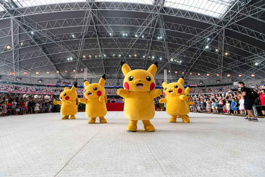 Pikachu mascots in Stadium Singapore Sports Hub in 2019 - Circles.Life Dare to Roam