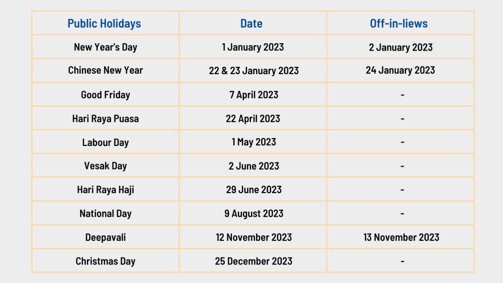 2023 Public Holidays - 2023 Long Weekends Singapore
