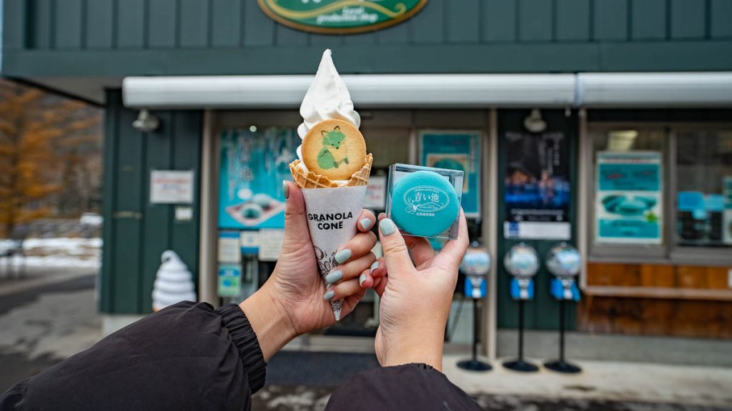 Biei Shirogane Blue Pond Hokkaido Soft Serve - Best Thing to do in Hokkaido