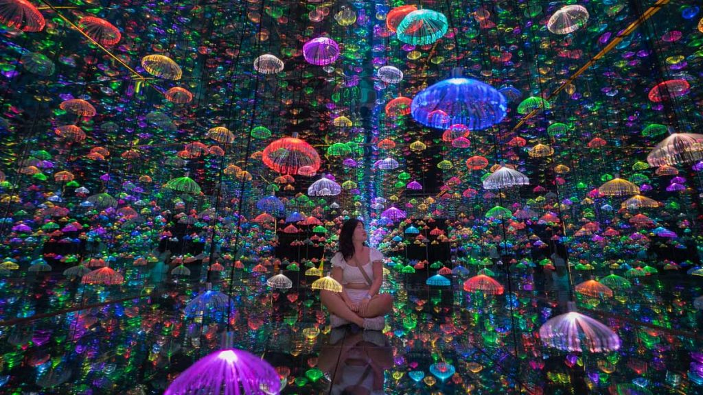 Girl Posing at Jellyfish Exhibit - Changi Festive Village