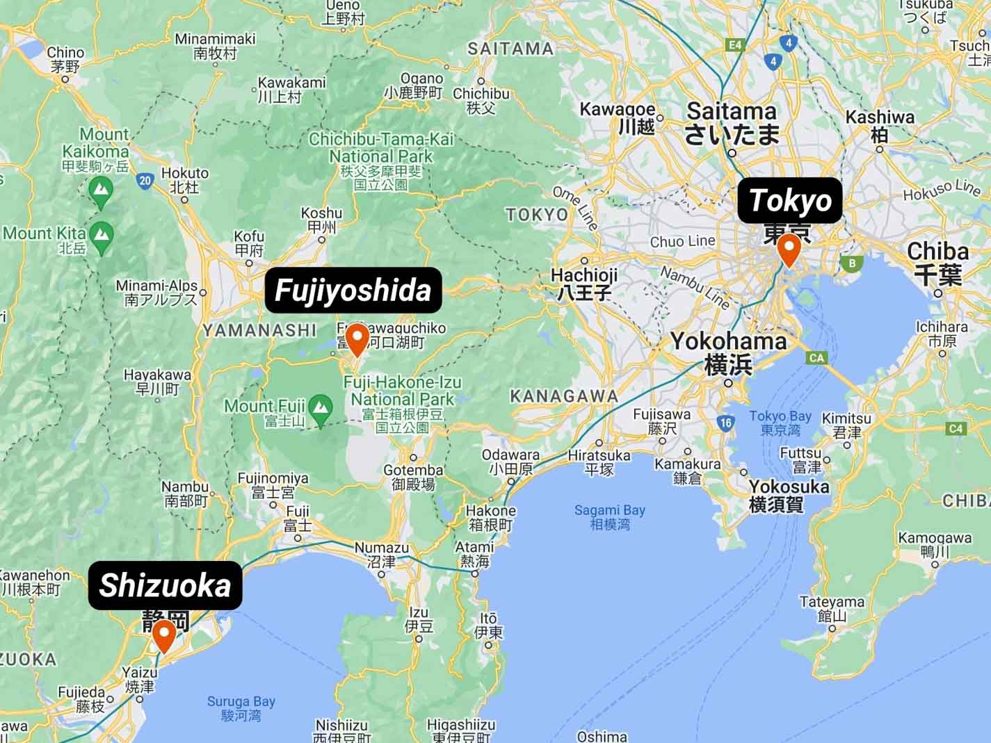 Tokyo Itinerary Route Map - Japan Itinerary