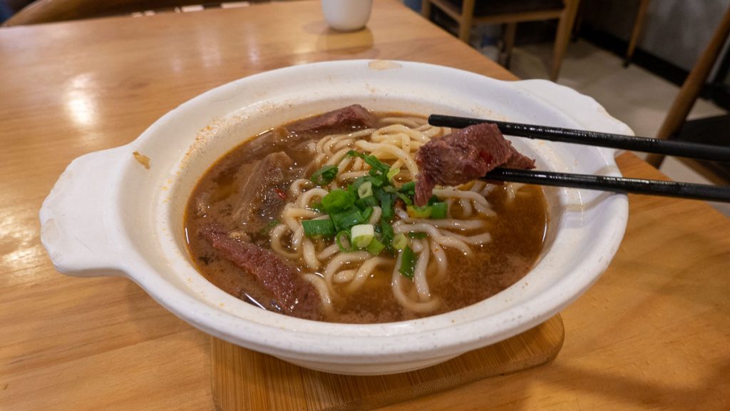 braised beef noodle with tendon in Halal Chinese Beef Noodle Restaurant - Halal food in Taipei