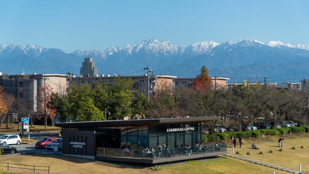 Starbucks in Kansui Park Toyama - Things to do in Hokuriku