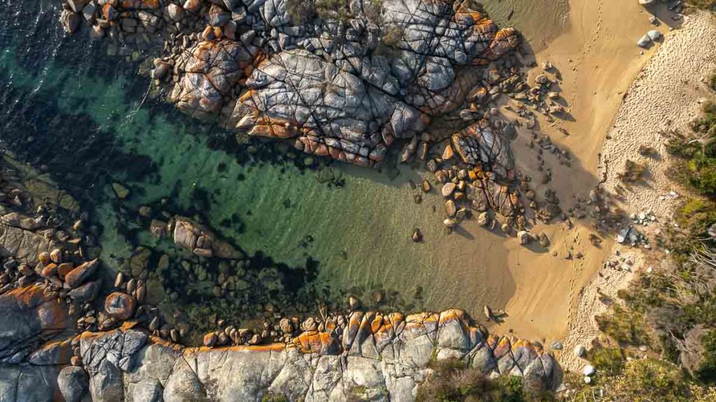 Bay of Fires Drone Shot - Things to do in Tasmania