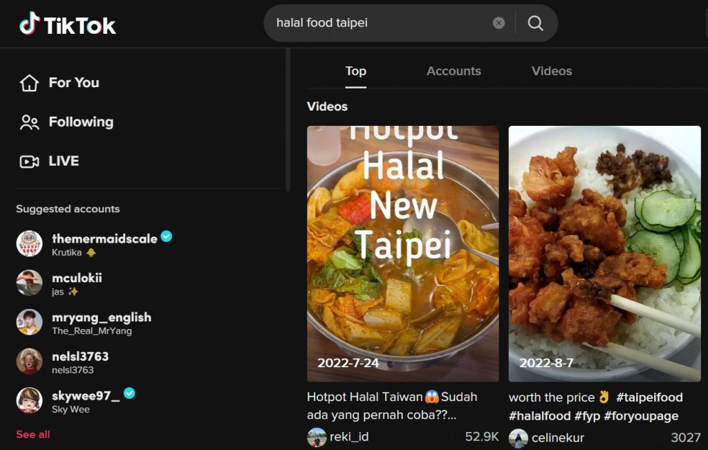Searching for Halal food in Taipei on TikTok - Halal Food in Non-Muslim Countries