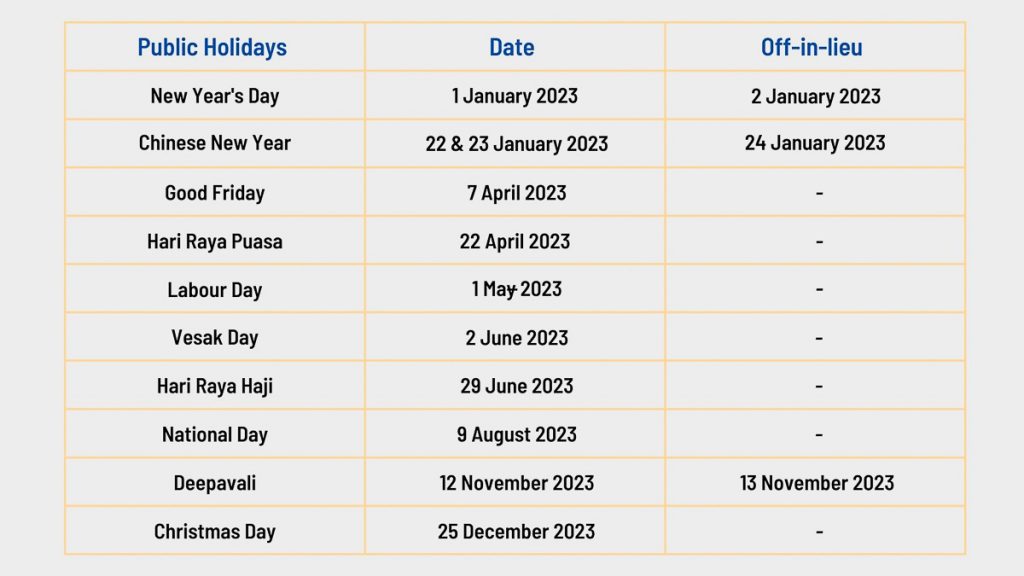Long weekend guide public holiday Singapore 2023
