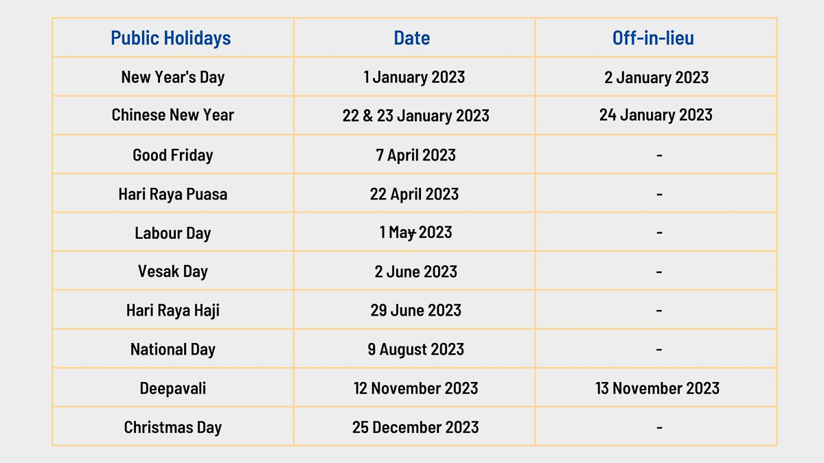 Singapore Public Holidays 2023 — How to Have 9 Long Weekends With 6 ...