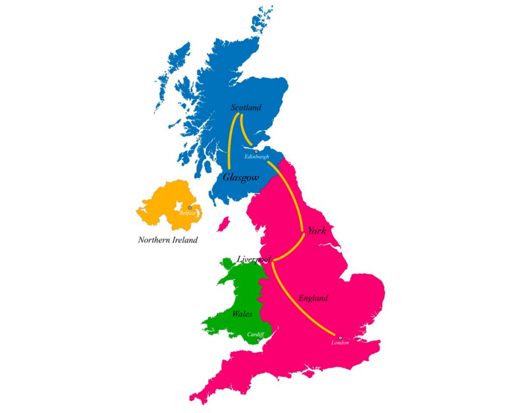 UK Map - UK itinerary