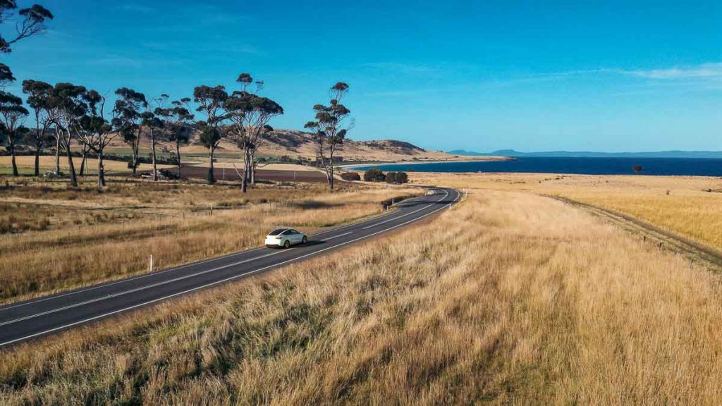 Drone Shot of Tesla - Tasmania Road Trip