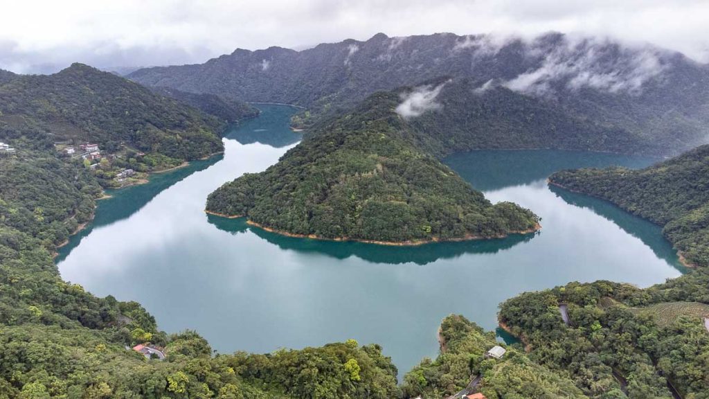 Drone Shot of Thousand Island Lake - Taipei Itinerary