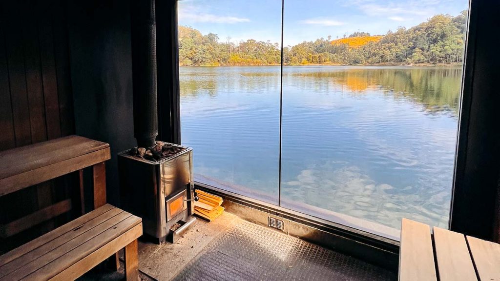 Lake Derby Floating Sauna Interior - Best Things to do in Derby