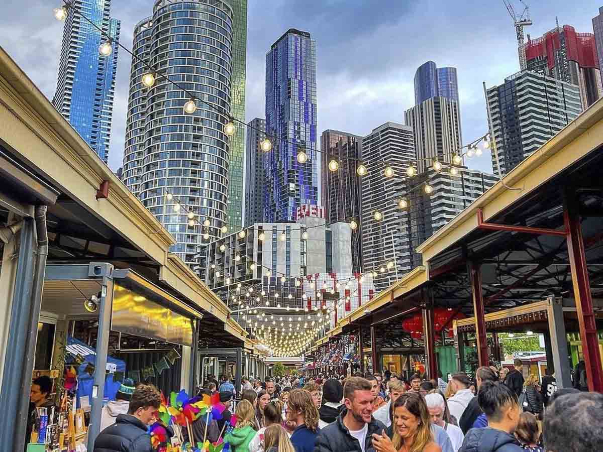 Adelaide Central Markets Crowd Shot - Australia Road Trip