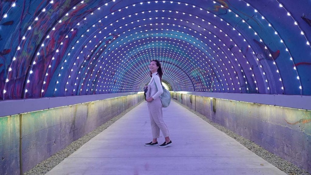 Girl in Tunnel of Stars - things to do in kaohsiung