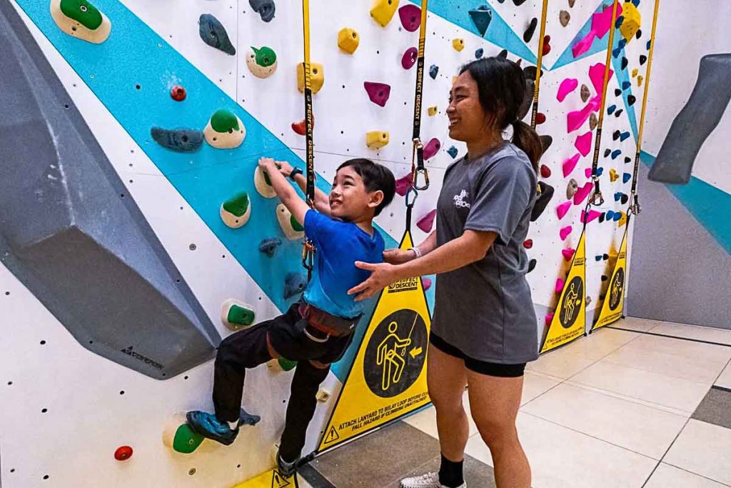 Climbing with supervisor at Climb@T3 - Things to do in Singapore Mar 2023