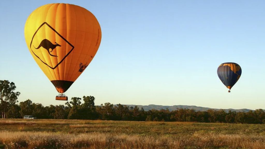 Two Hot Air Balloons in Sky - Australia Road Trip