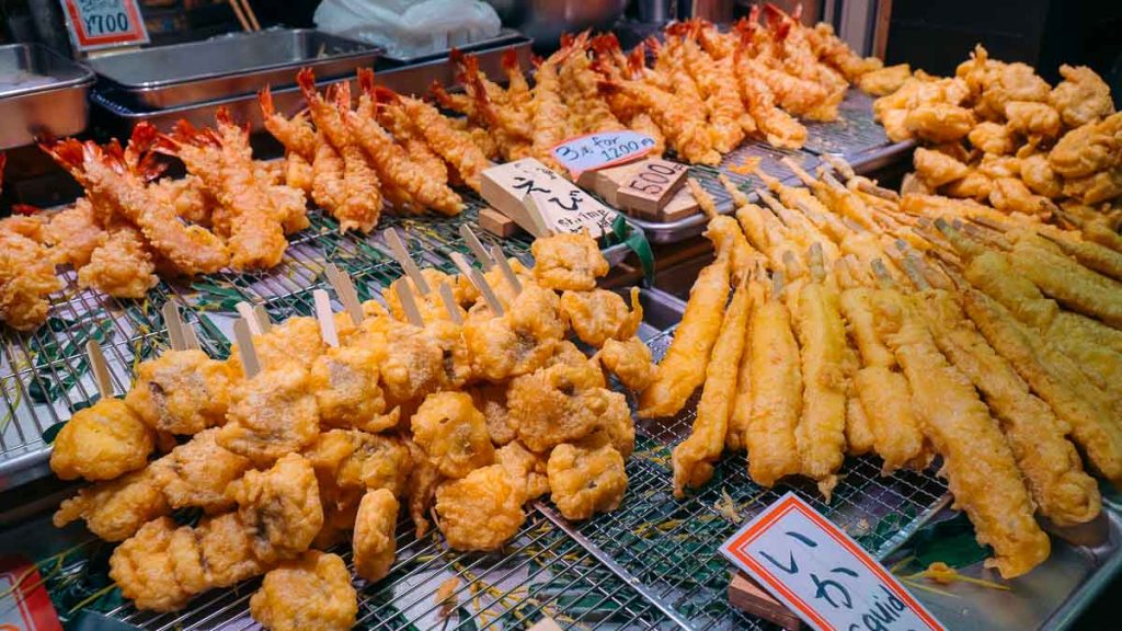 Nishiki Market Tempura - Japan Itinerary