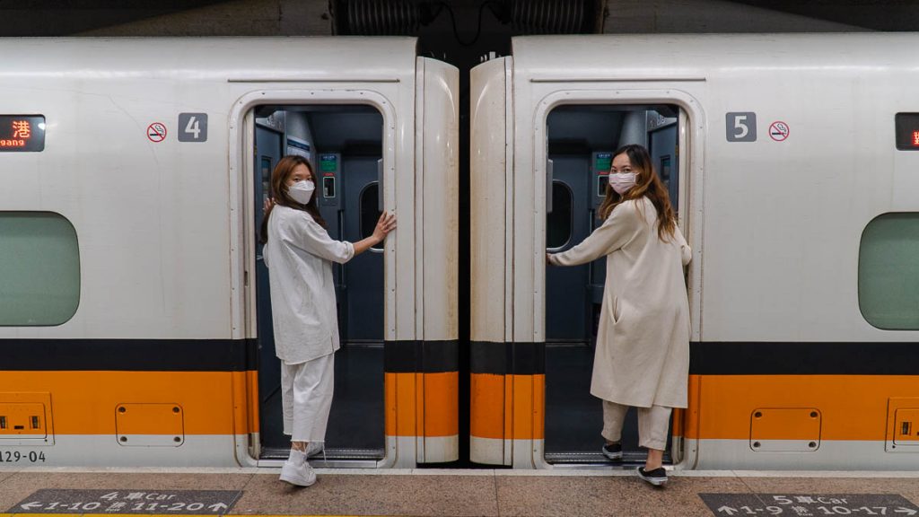 Two People Entering THSR - Taiwan High Speed Rail