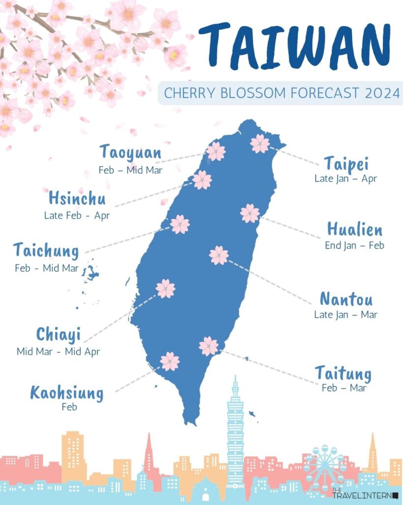 Taiwan Cherry Blossom Forecast 2024 - Taiwan Itinerary