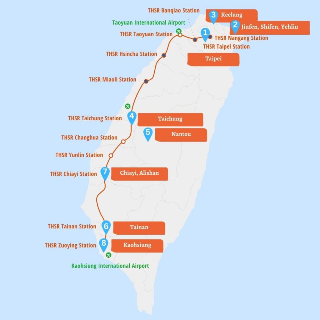 Taiwan Itinerary Train Route Map - Taiwan Itinerary