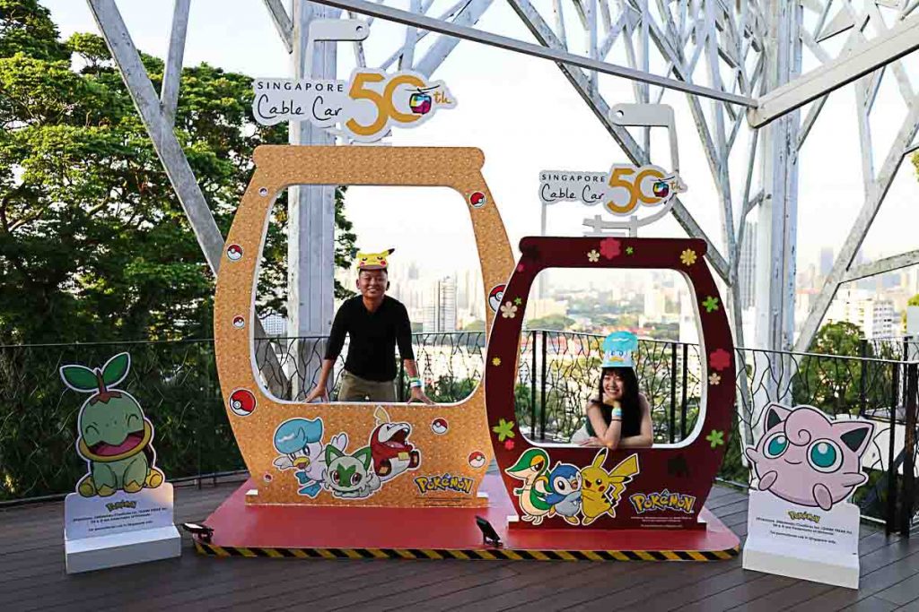 Choo and Celeste at Singapore Cable Car Pokémon Experience photospot - Things to do in Singapore May 2023
