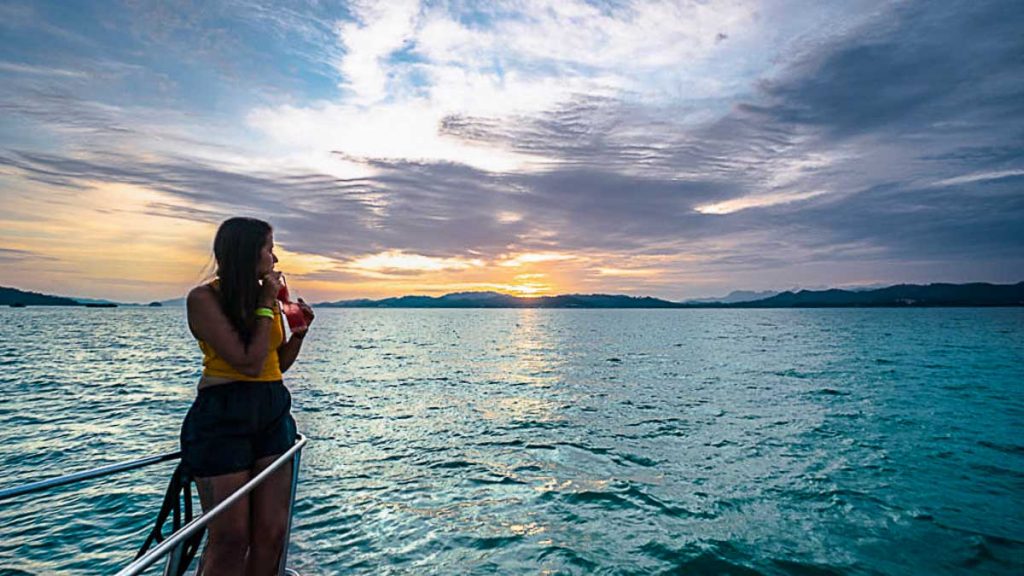 Girl on sunset cruise in Langkawi - SG Weekend getaways short flights from SG