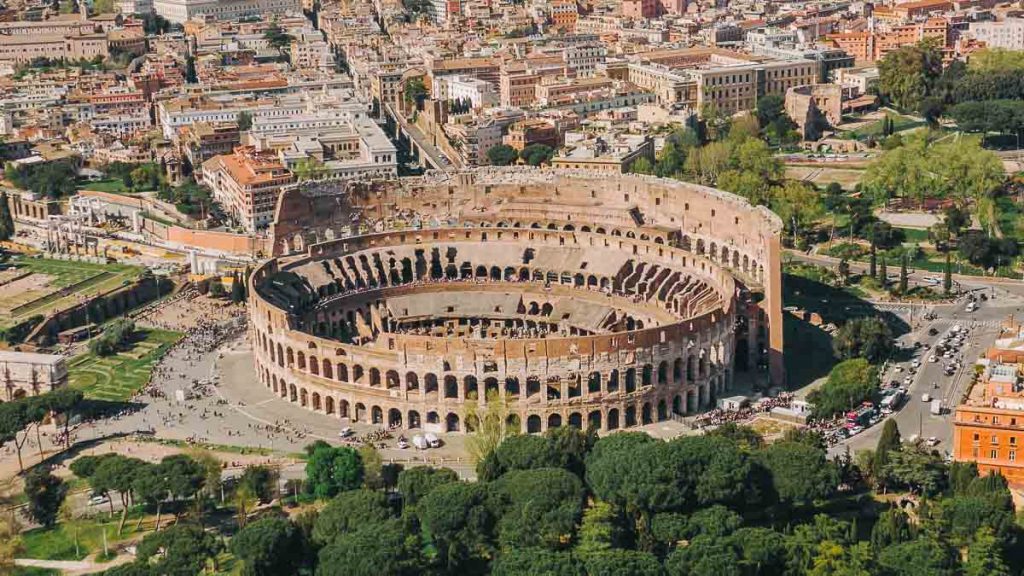 Italy Rome Colosseum Drone Shot - Europe Itineraries