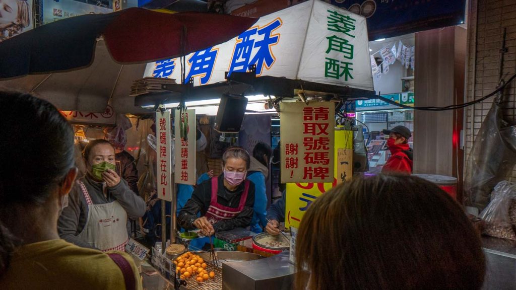 famous water chestnut cake at fengyuan night market - things to do in taichung