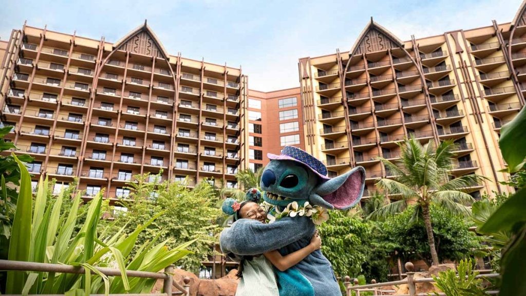 Girl and Stitch at Aulani Disney Resort - Bucket List for Disney Fans