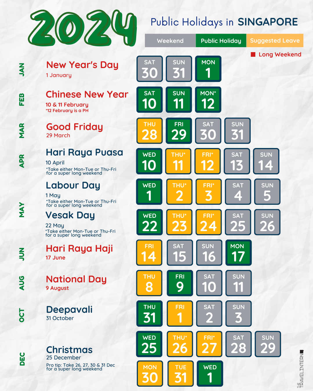 Singapore Public Holidays 2024 Long Weekends Calendar, 45 OFF