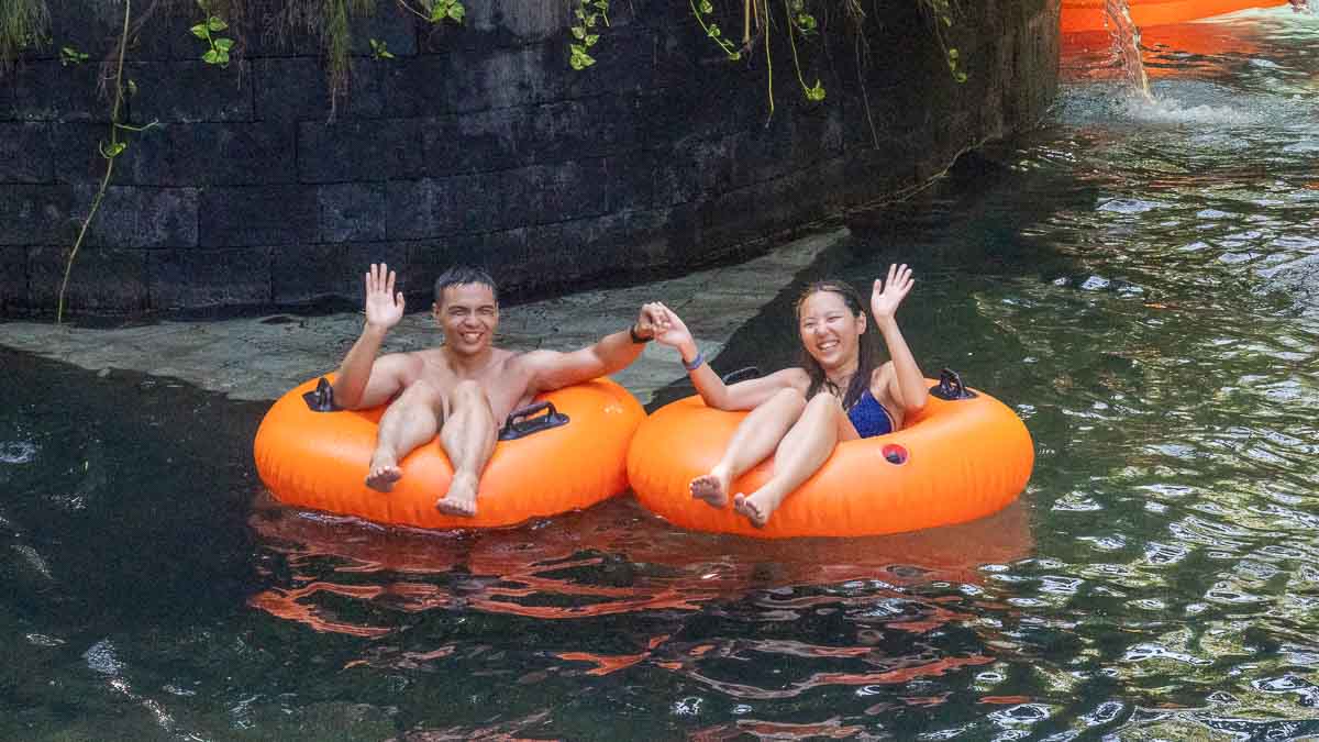 Friends having fun in Lazy River at Waterbom Bali - Bali Itinerary