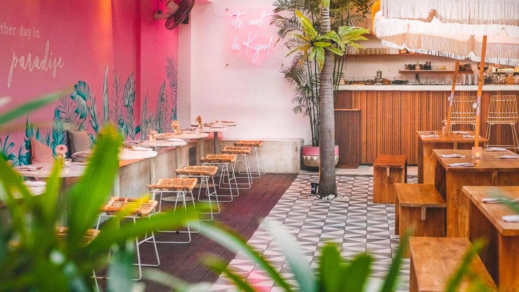 Seating area at Kynd Community, Seminyak — Bali Food Guide