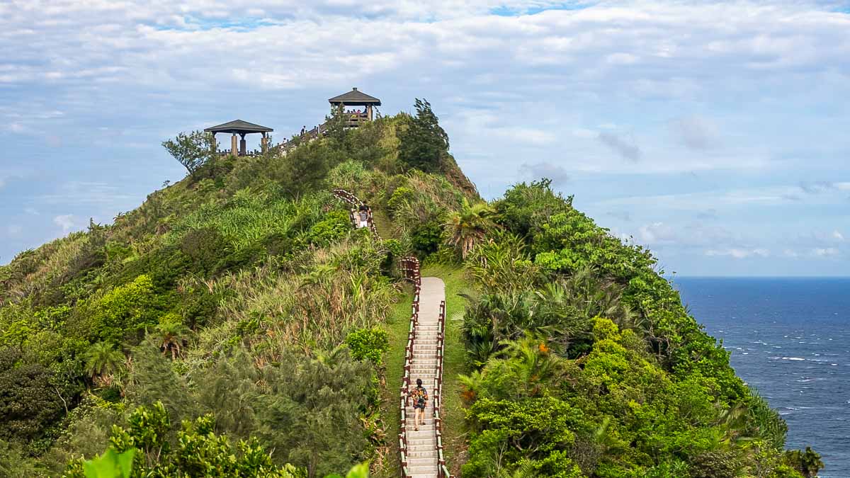 Girl hiking the Little Great Wall on Green Island - Taiwan Itinerary